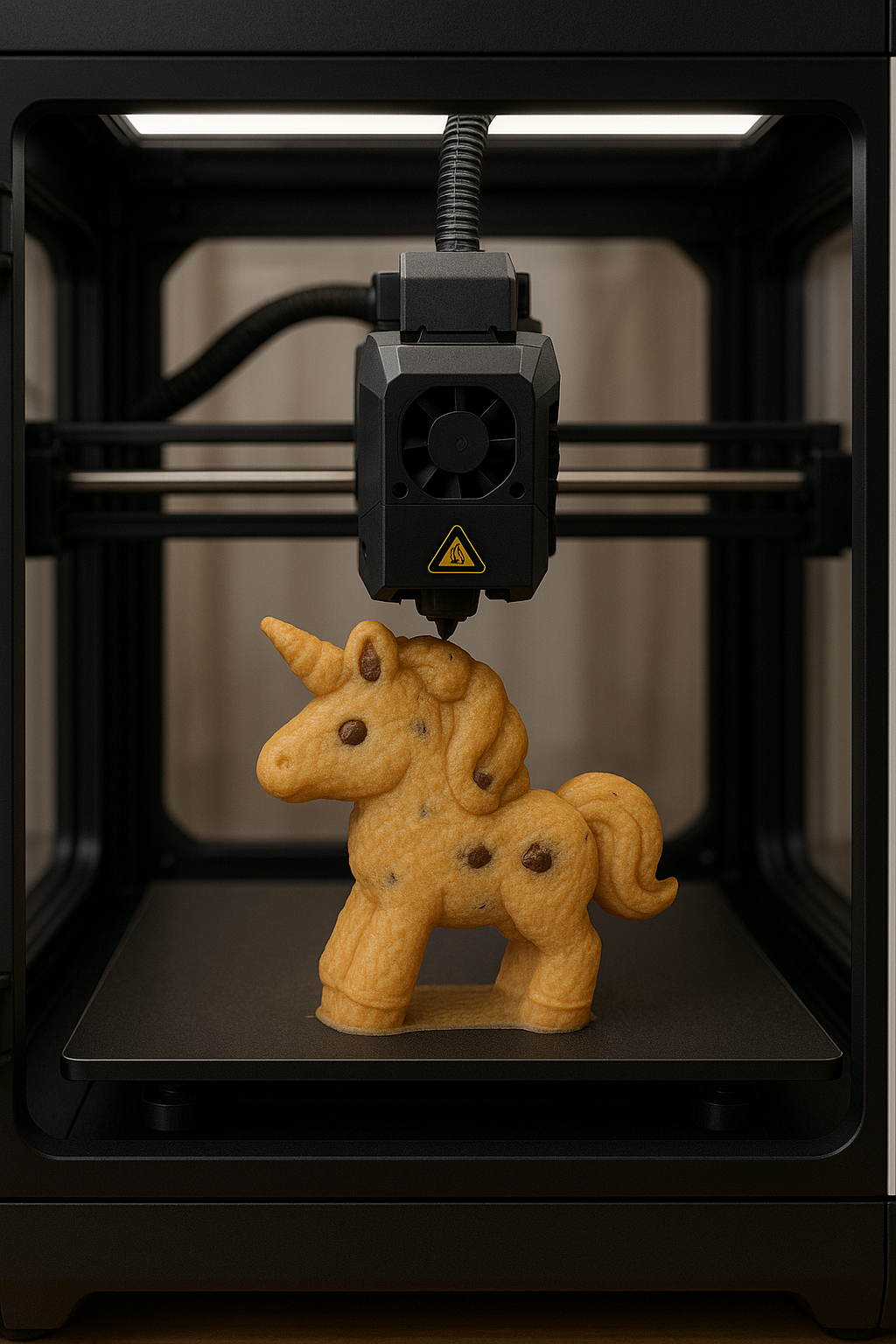 Imprimante 3D qui réalise un cookie licorne